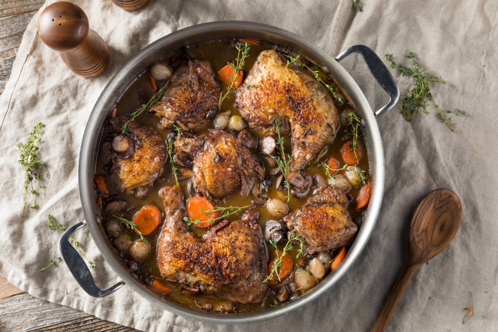 Whole30 Coq Au Vin with Roasted Carrots & Potatoes