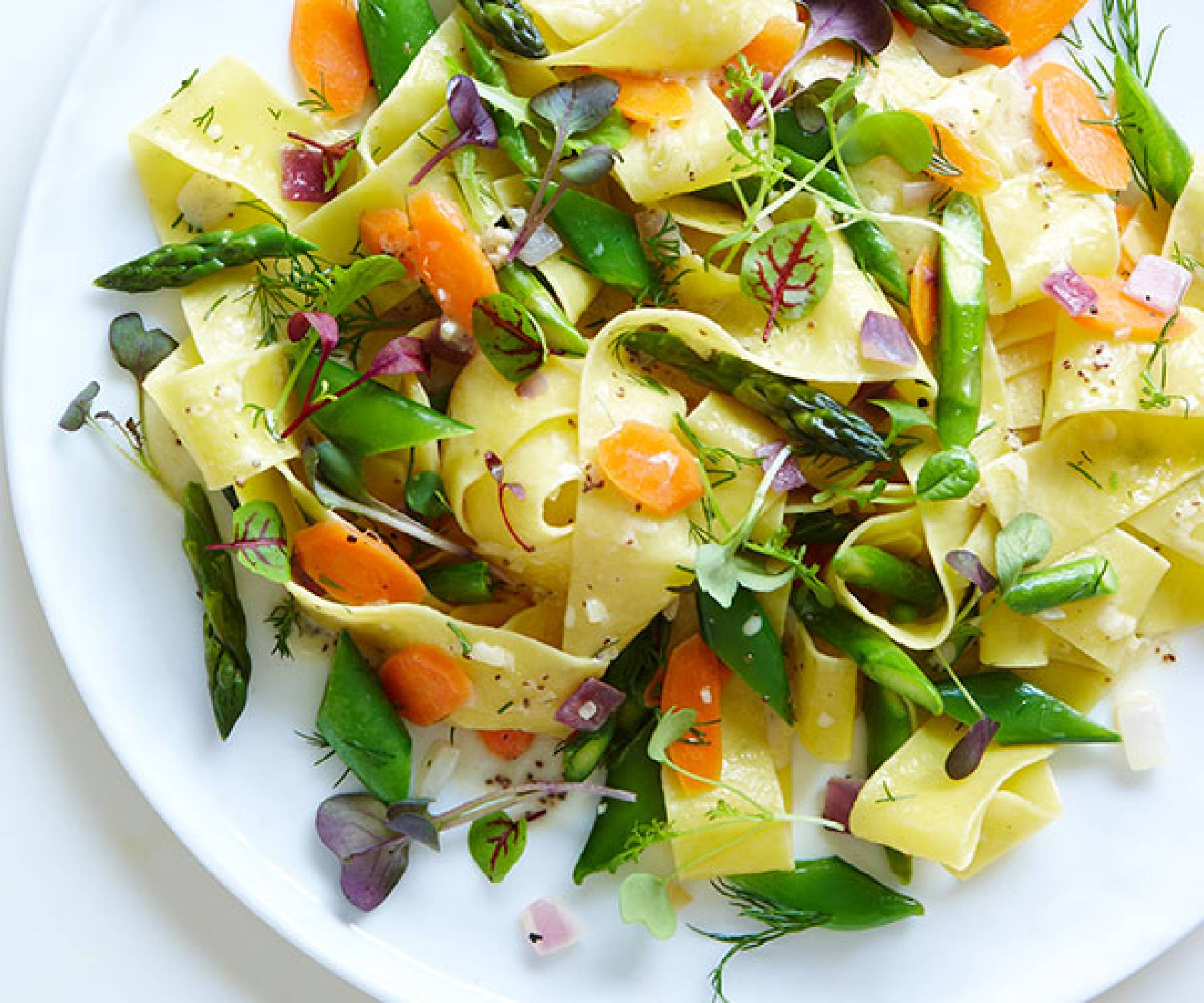 Pappardelle with Spring Vegetables and Shrimp