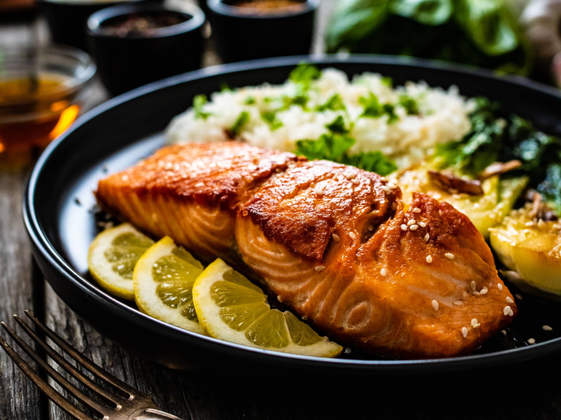 Ginger Salmon with Sesame Rice