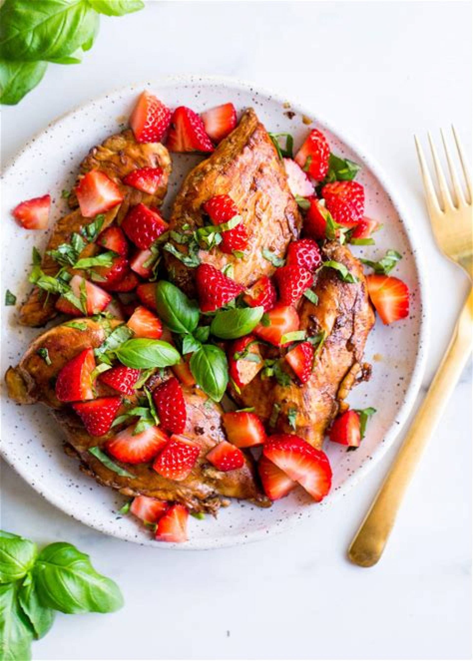 Whole30 Strawberry Basil Chicken with Kale Salad