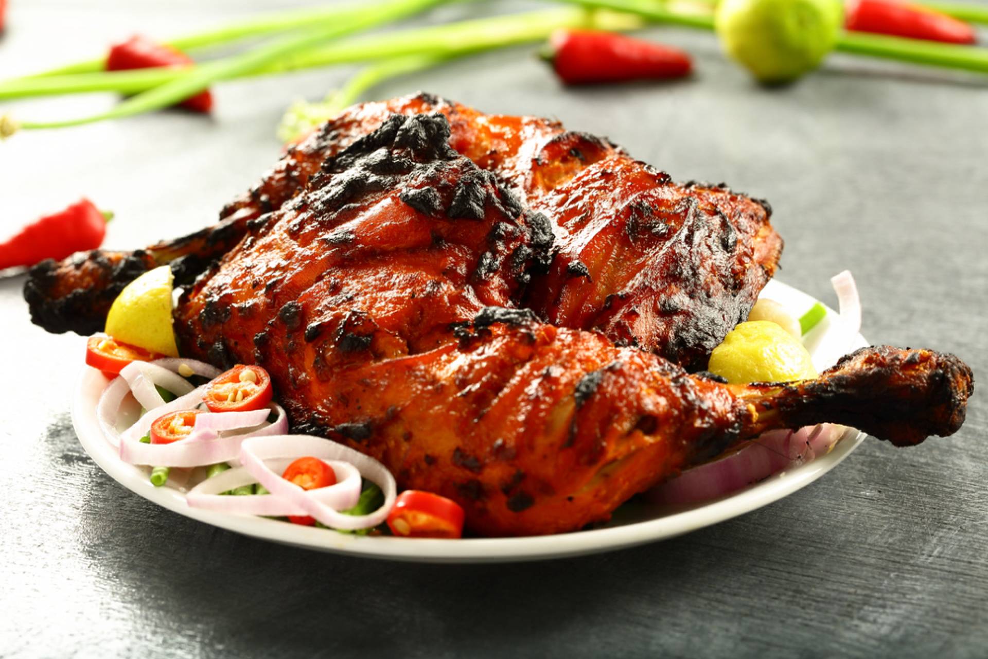Tandoori Chicken with Curried Vegetables