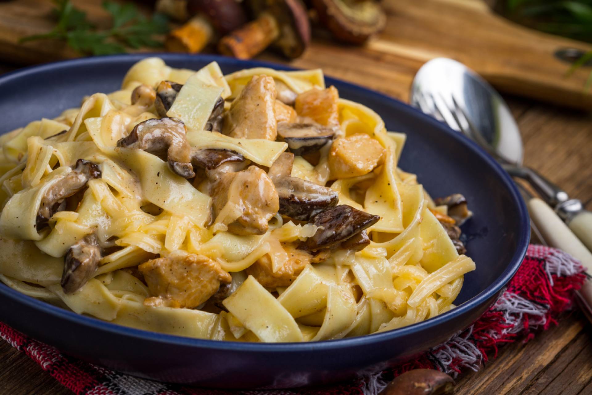 Dijon Chicken & Mushrooms with Buttered Noodles