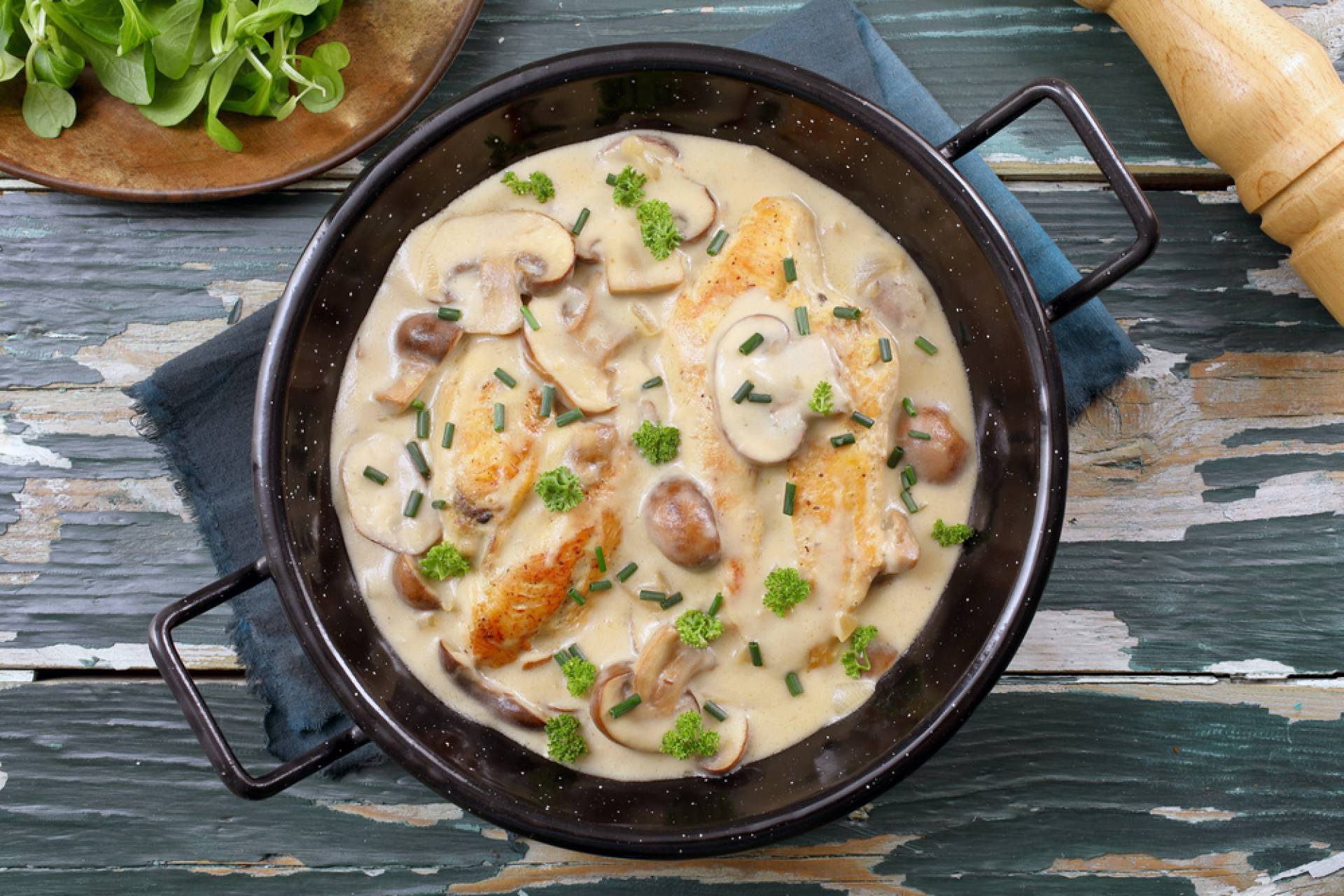 Whole30 Dijon Chicken & Mushrooms with Buttered Noodles