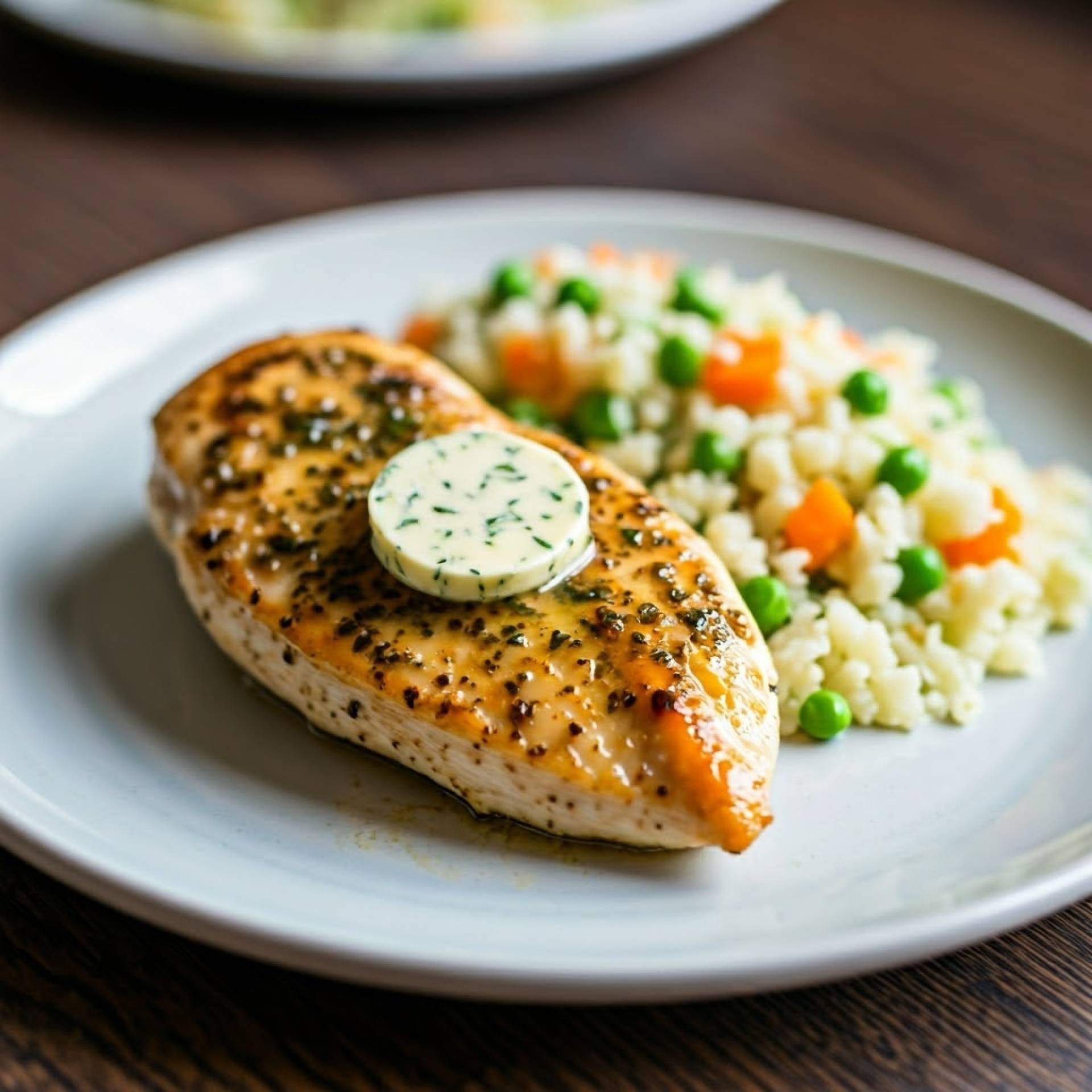 Whole30 Seared Chicken with Lemon Herb Compound Butter