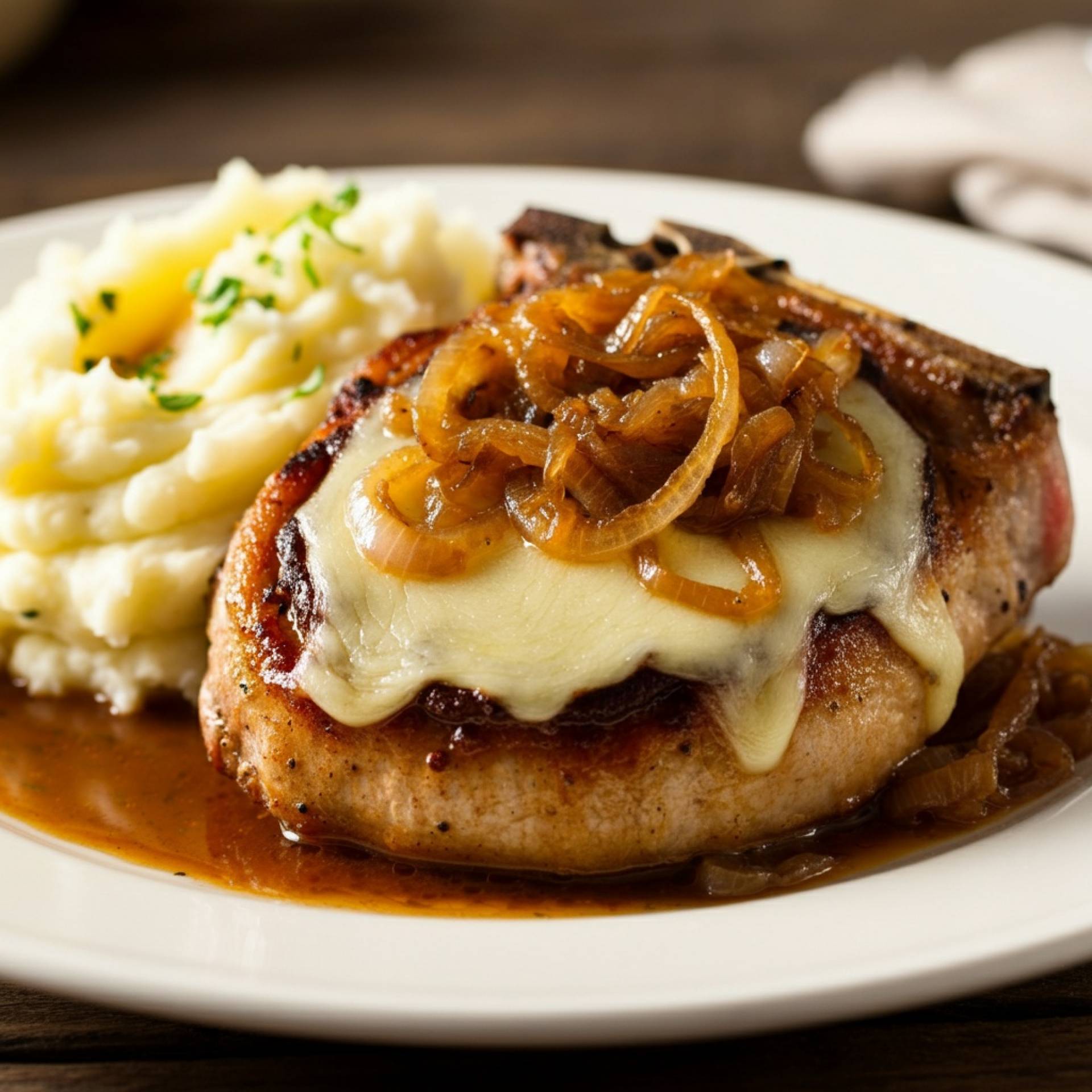 French Onion Smothered Pork Chop