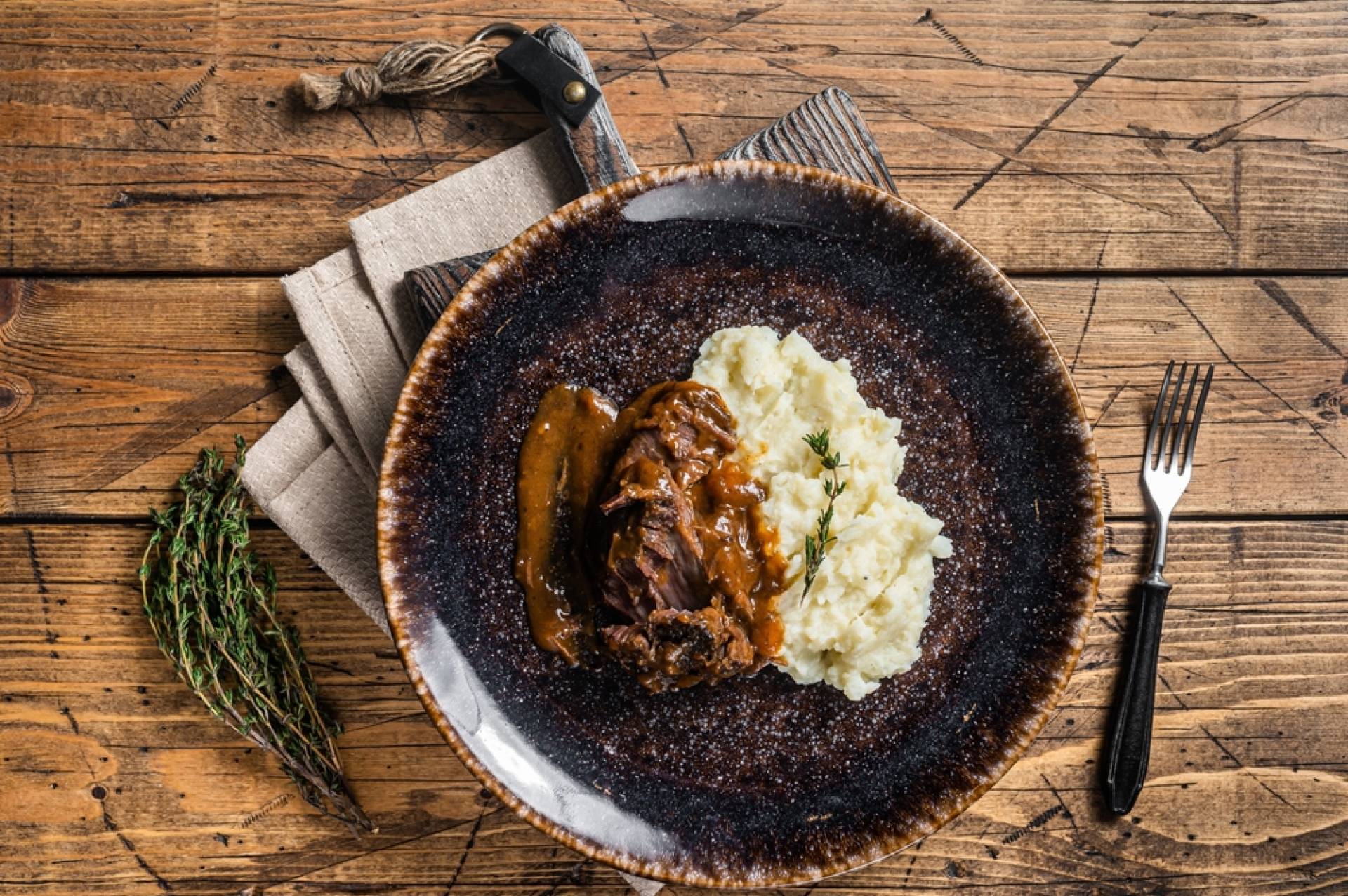 Whole30 Cider Braised Pork with Mashed Potatoes