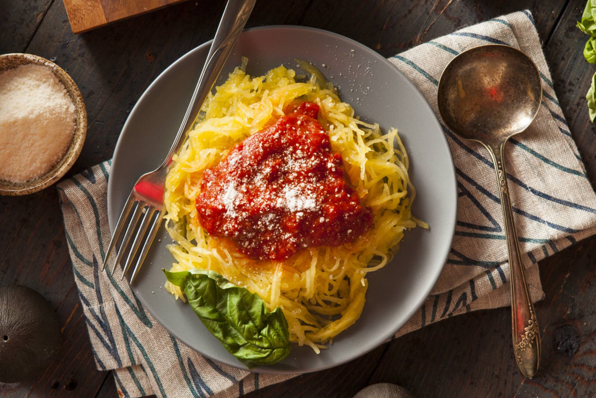 Whole30 Spaghetti Squash with Grilled Basil Chicken