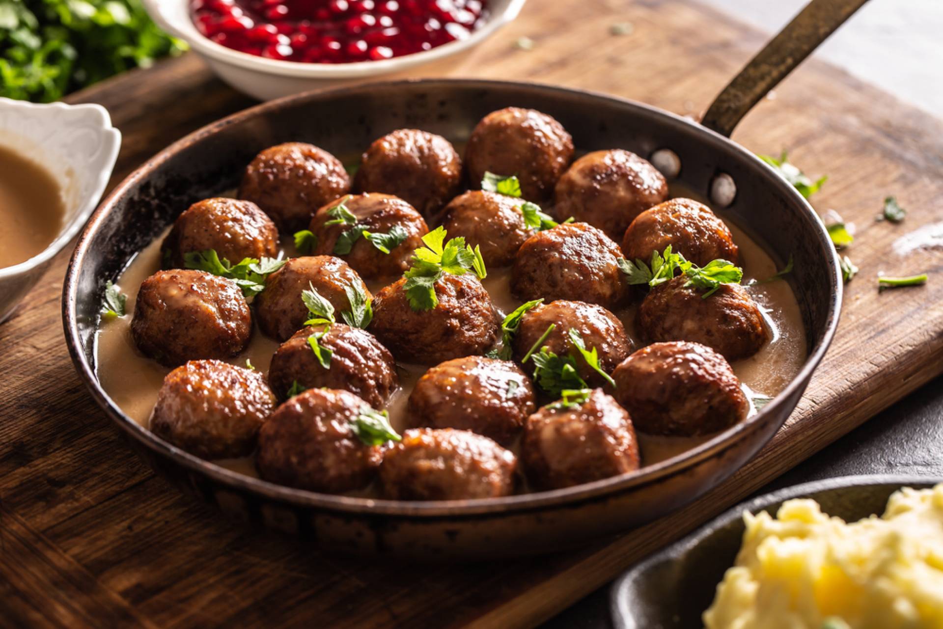 Whole30 Swedish Meatballs over Mashed Potatoes