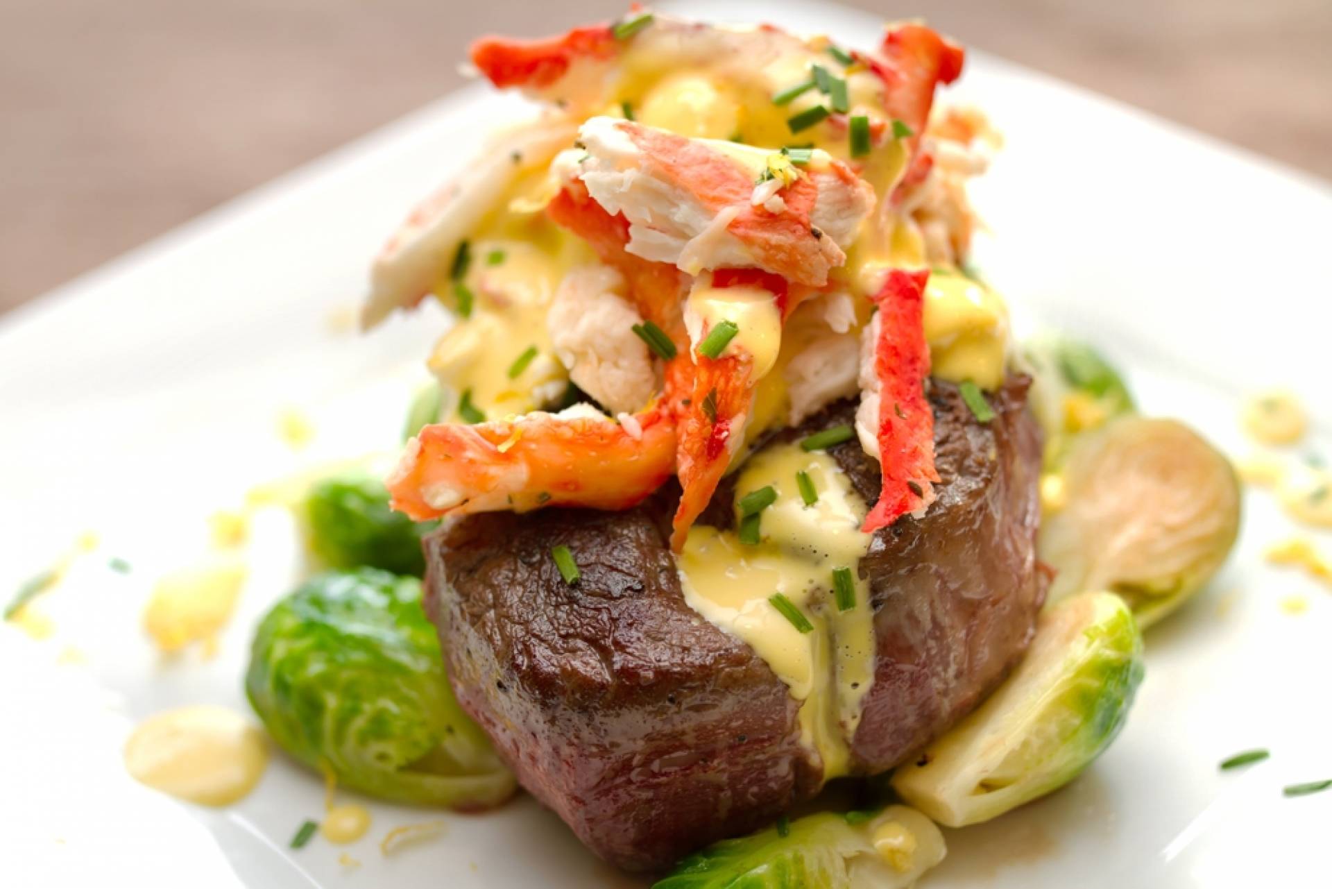 Grilled Sirloin with Crab Bearnaise Butter