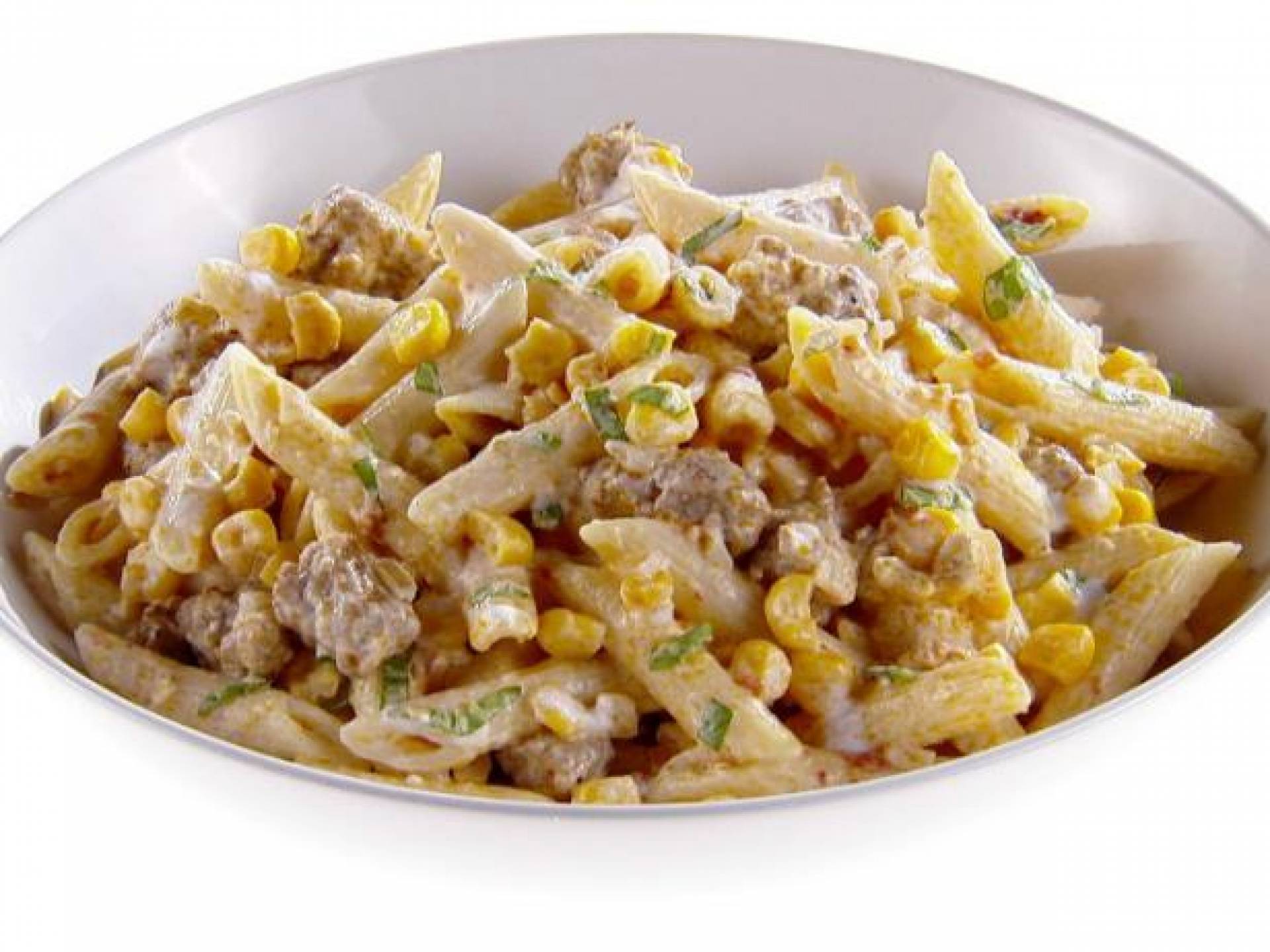 Penne with Chorizo and Corn