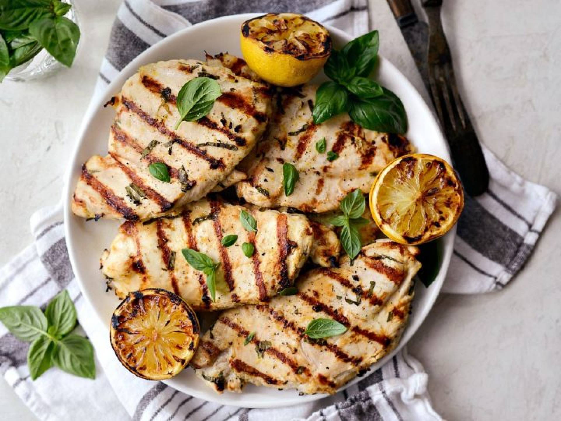 Whole30 Grilled Basil Chicken