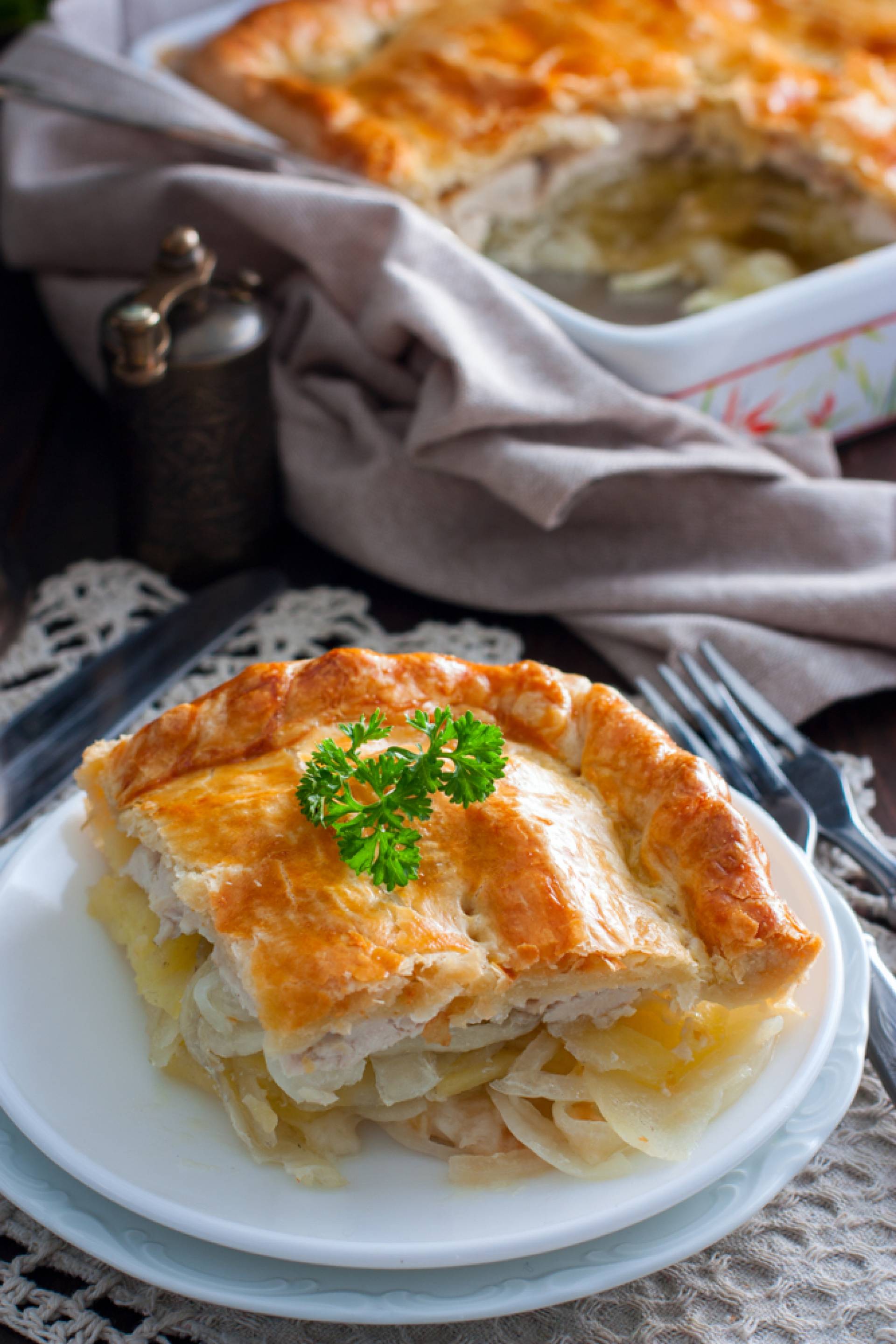 Creamy Dijon Chicken with Puff Pastry