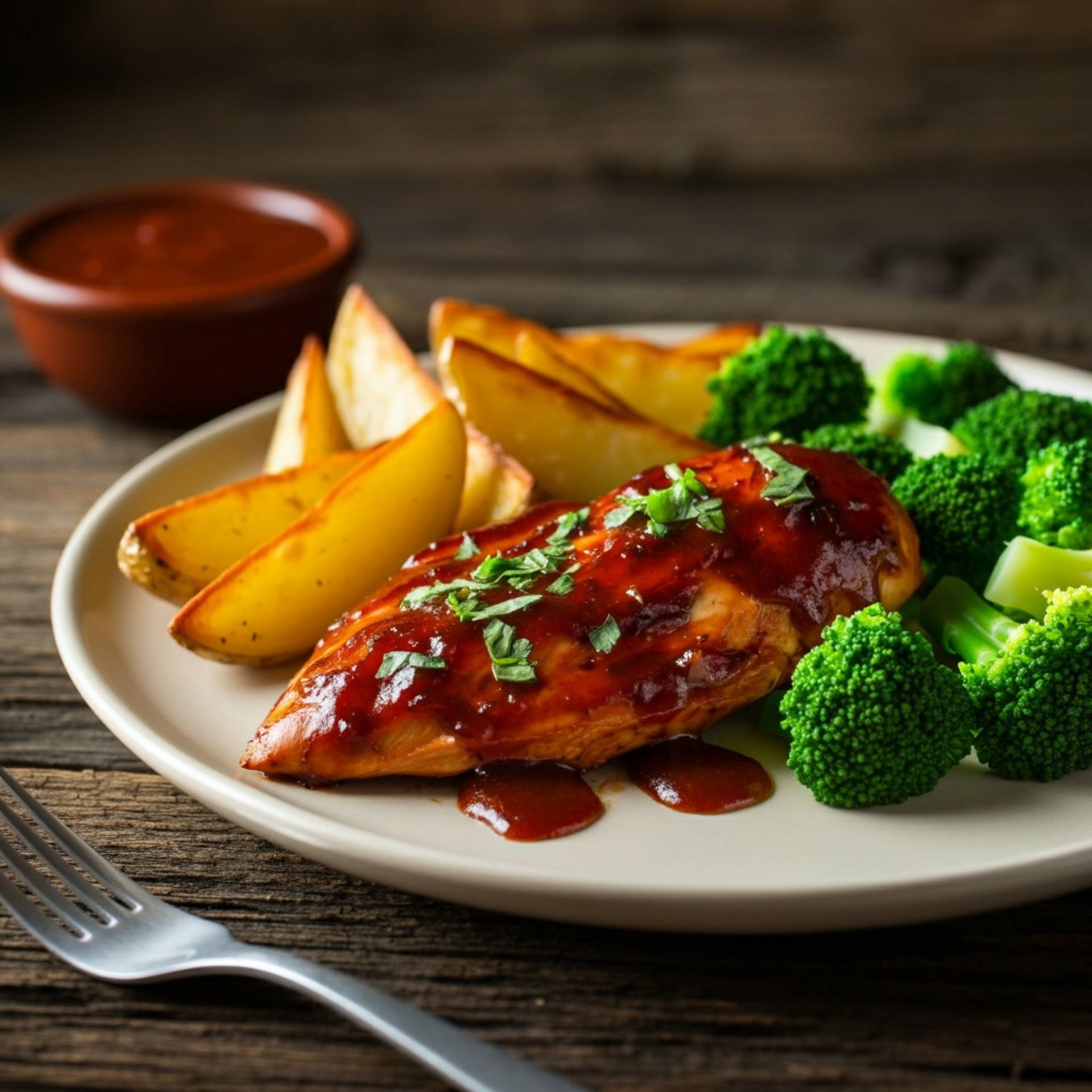 Whole30 BBQ Chicken Breast with Potato Wedges