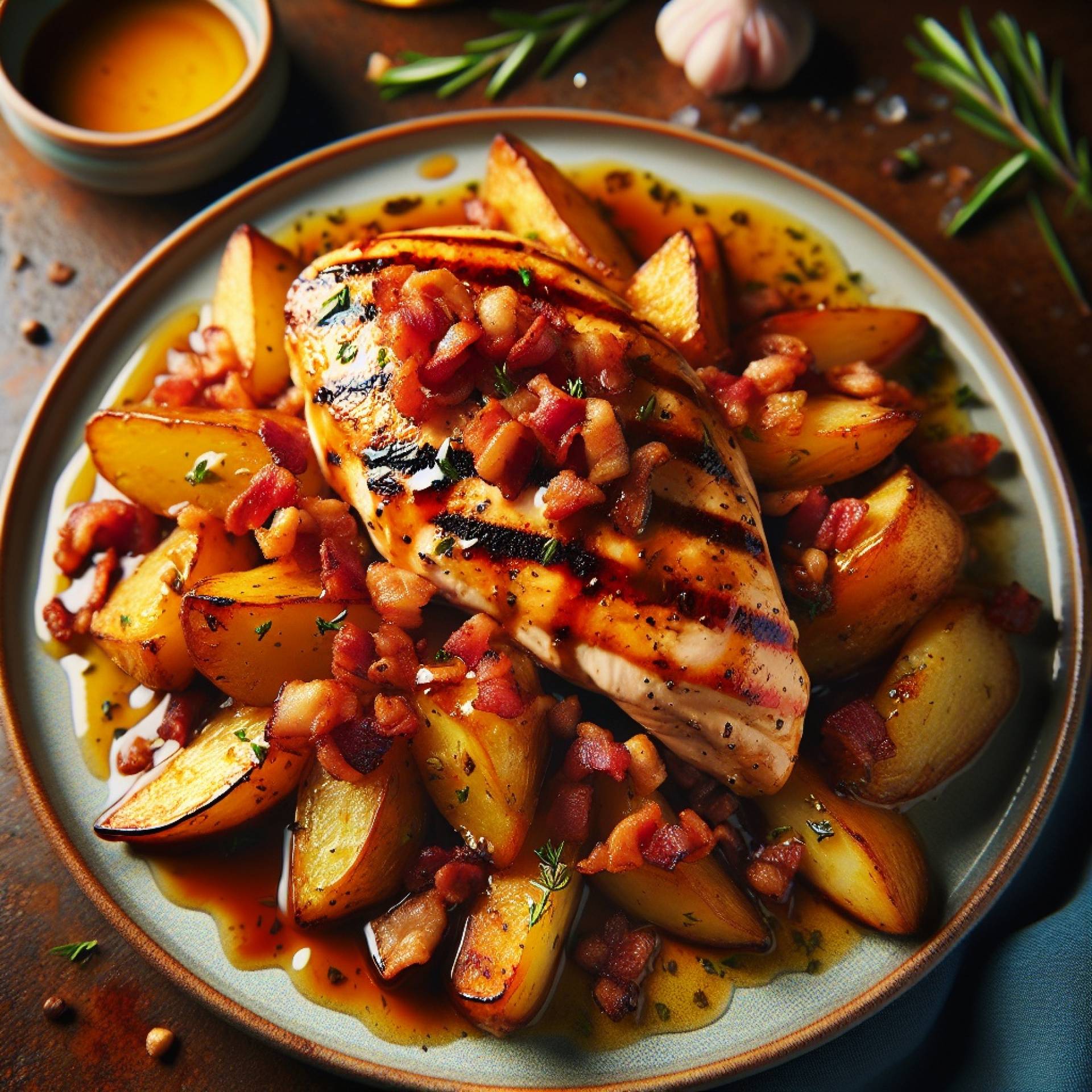 Whole30 Grilled Chicken with Bacon Dressing
