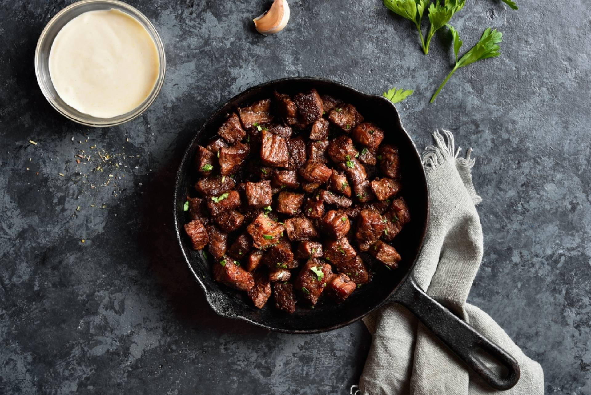 Garlic Butter Tenderloin Steak Bites