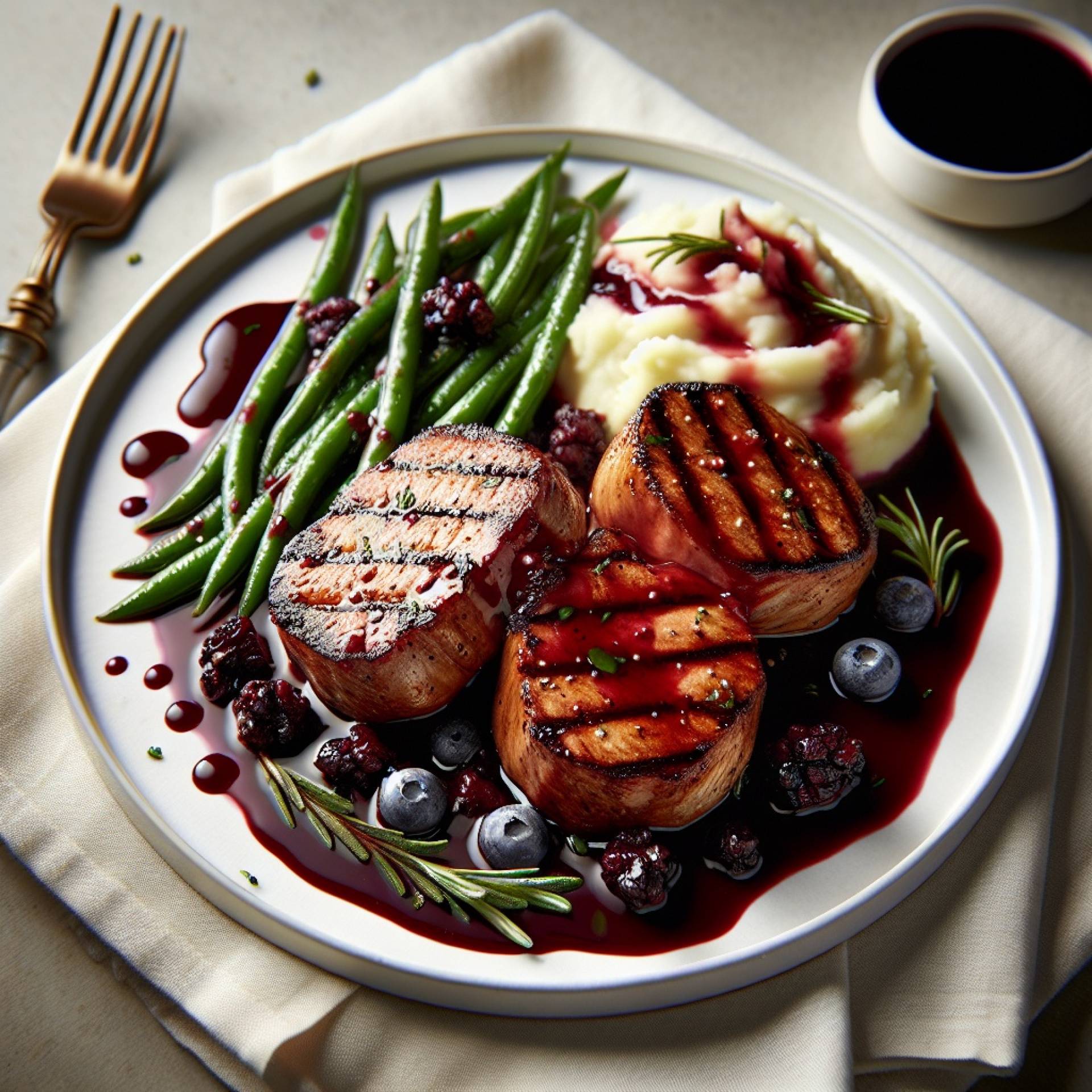 Whole30 Pork Medallions with Rosemary Berry Compote