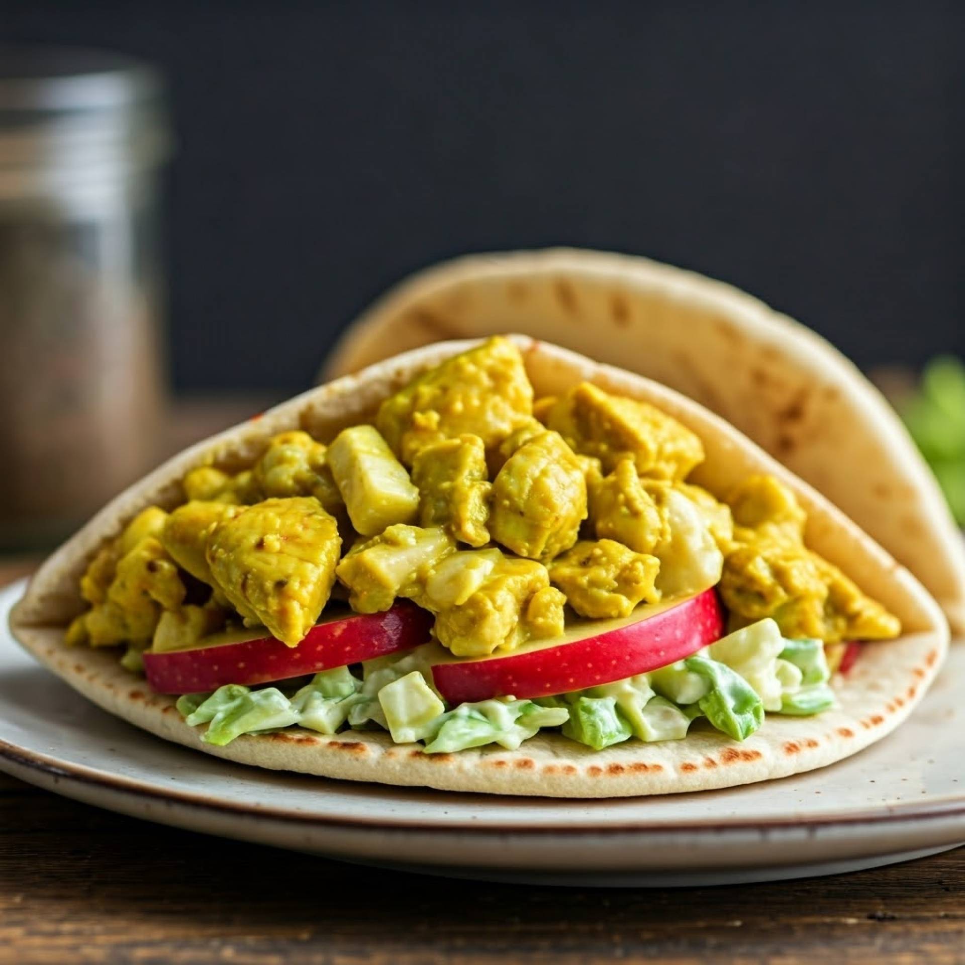 Curried Chicken Salad with Pita