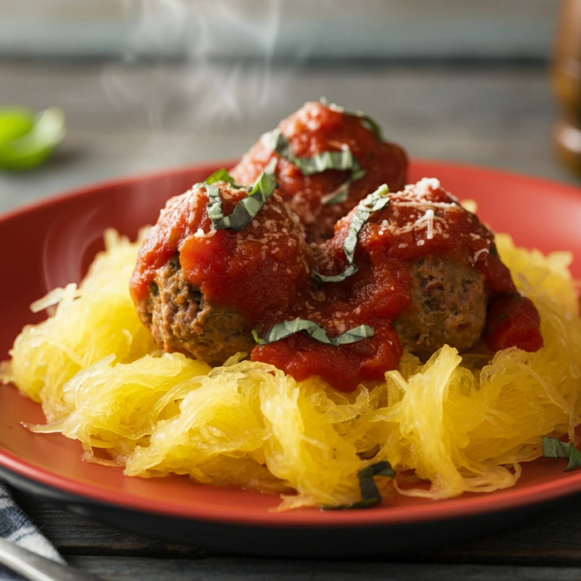 Whole30 Spaghetti Squash and Meatballs