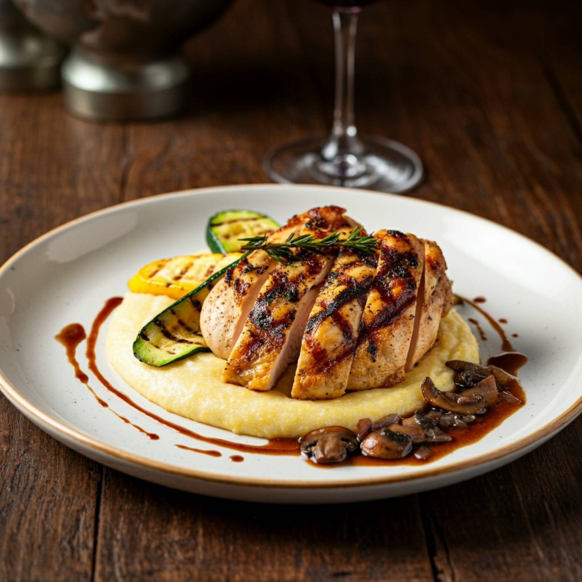 Chicken with Mascarpone Polenta