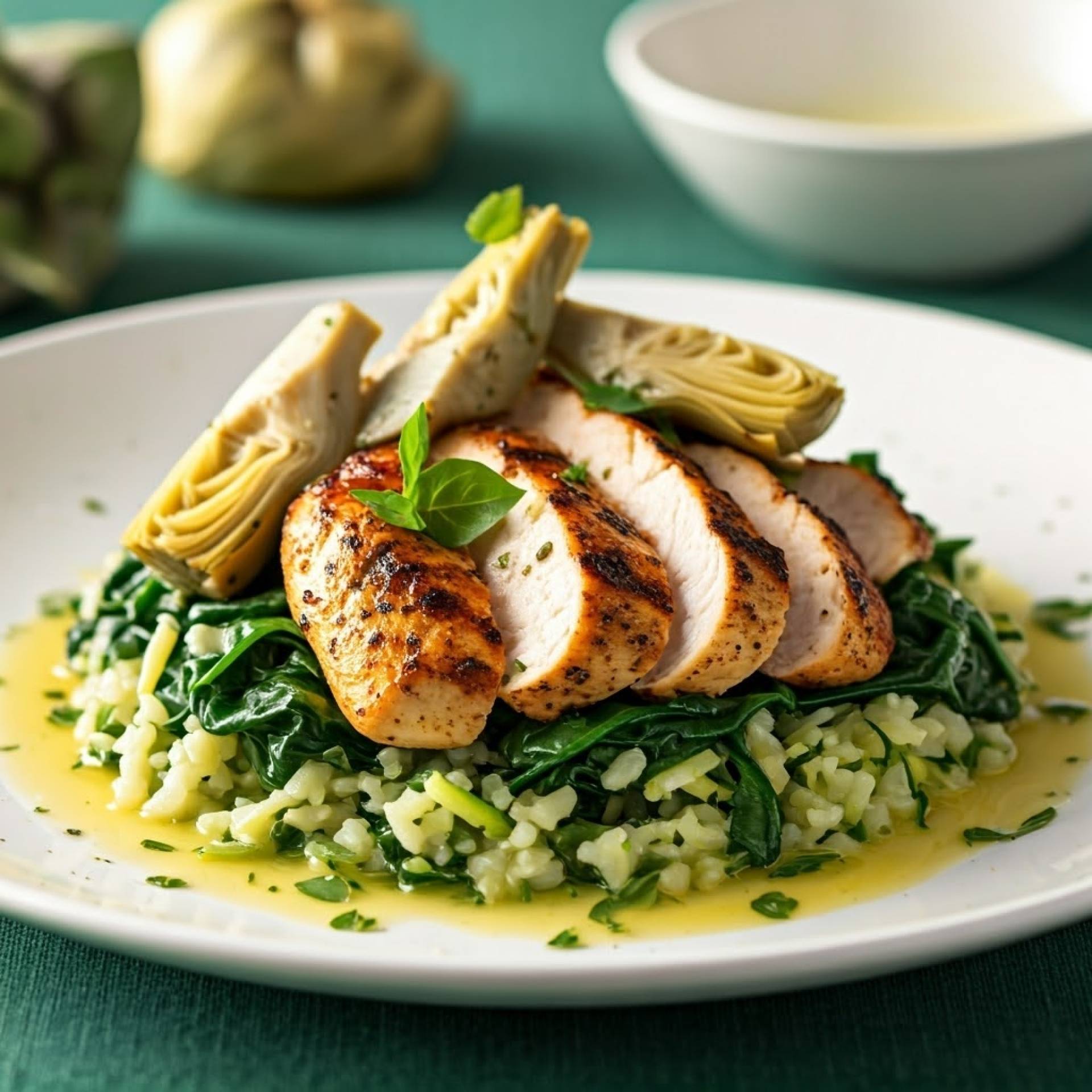 Whole30 Basil Chicken with Artichokes