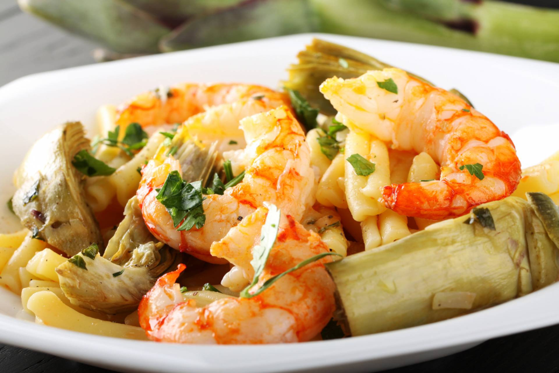 Shrimp & Artichokes Pasta