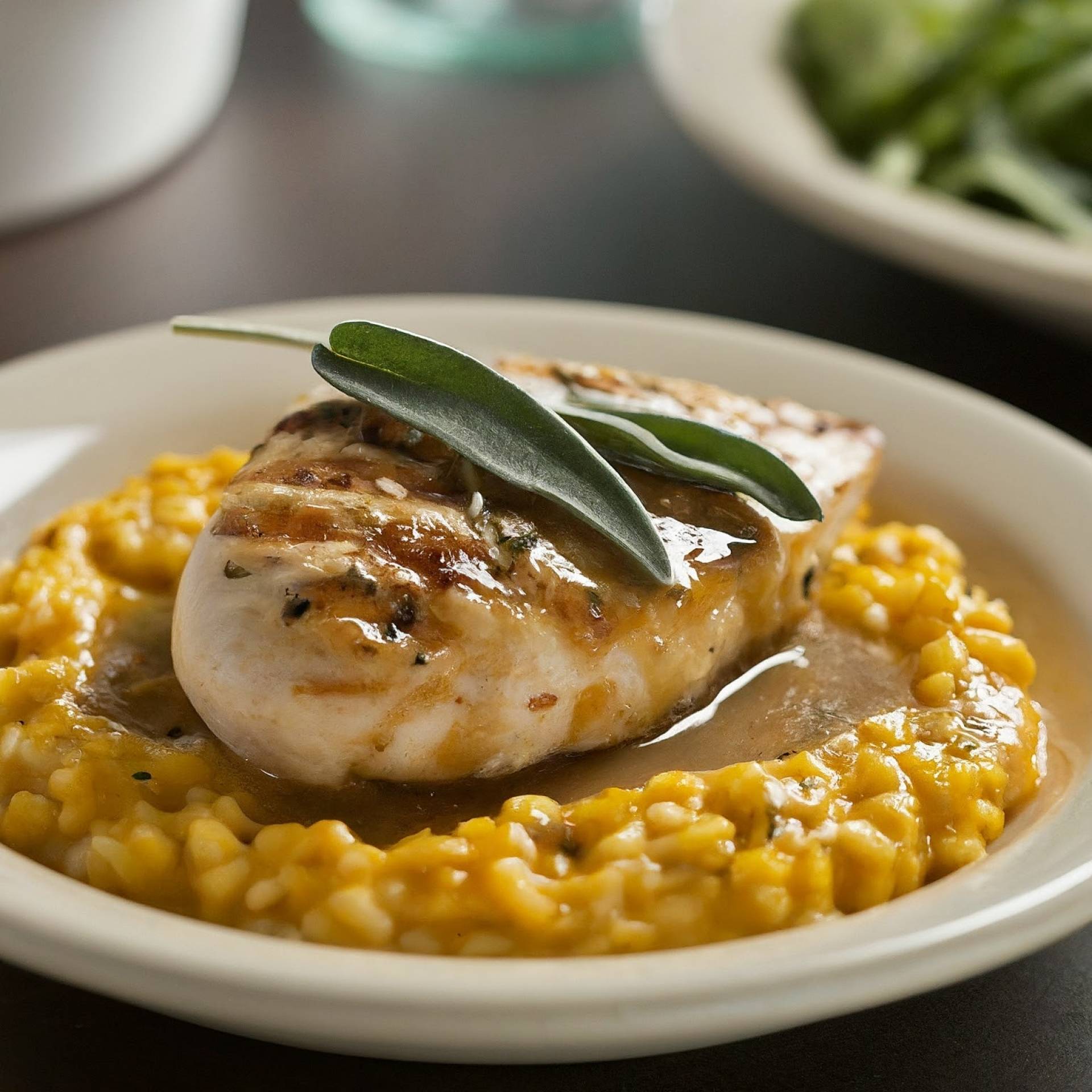 Chicken with Butternut Squash Risotto