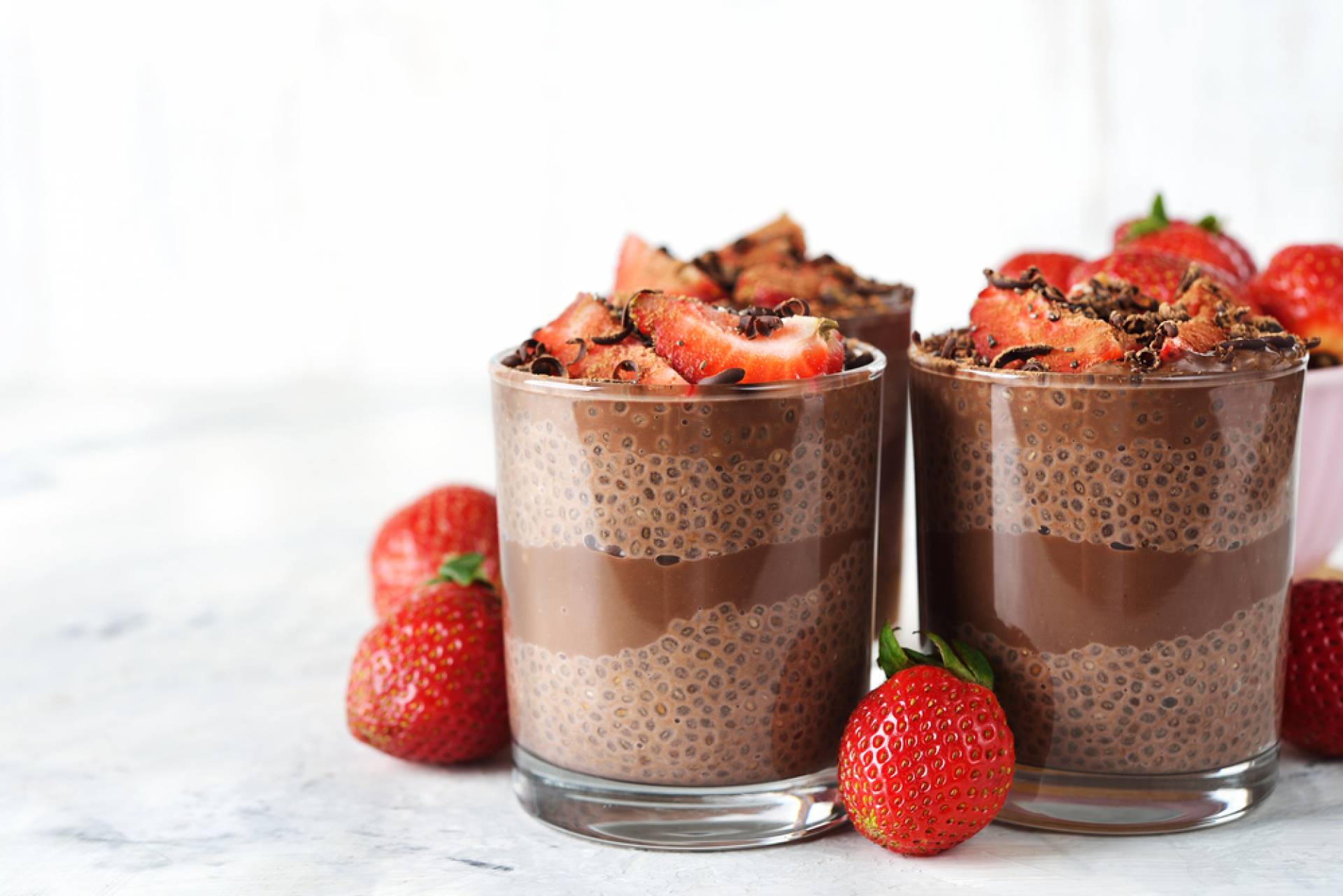 Whole30 Chocolate Dipped Strawberry Chia Pudding