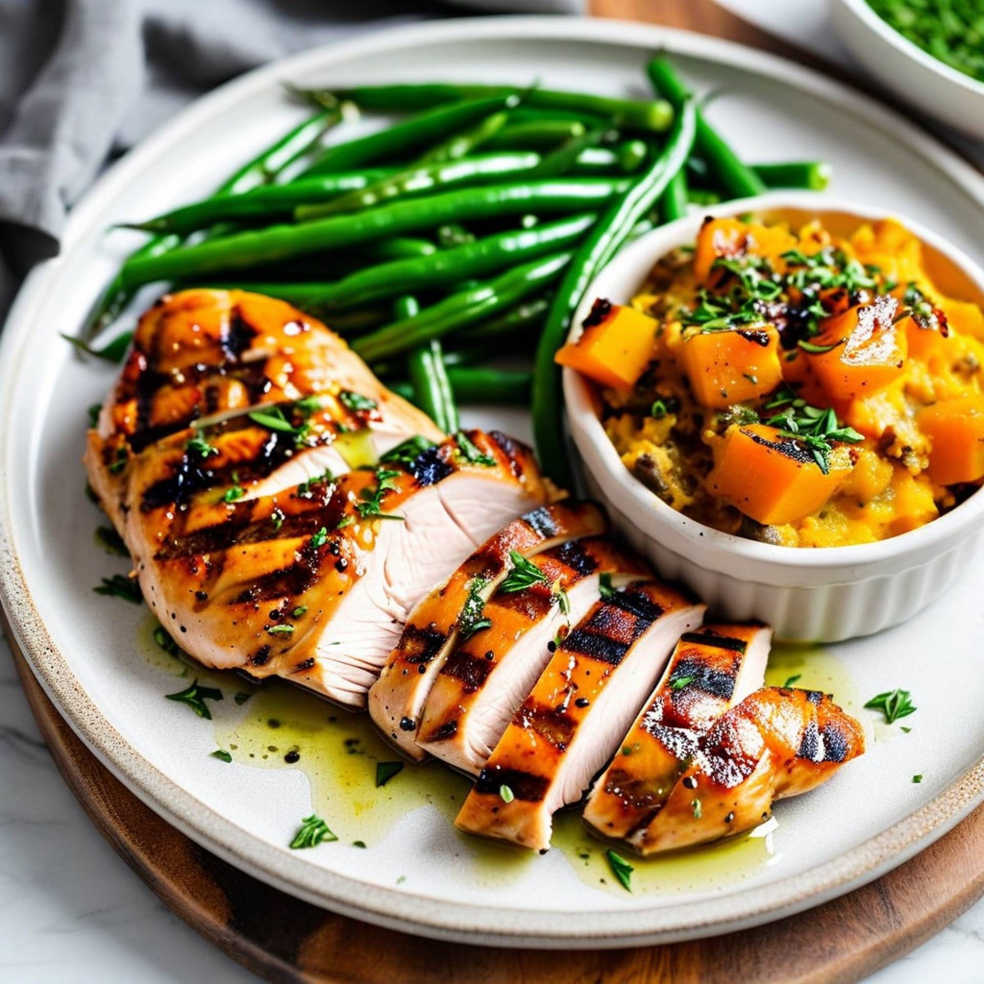 Whole30 Grilled Chicken with Butternut Squash Casserole