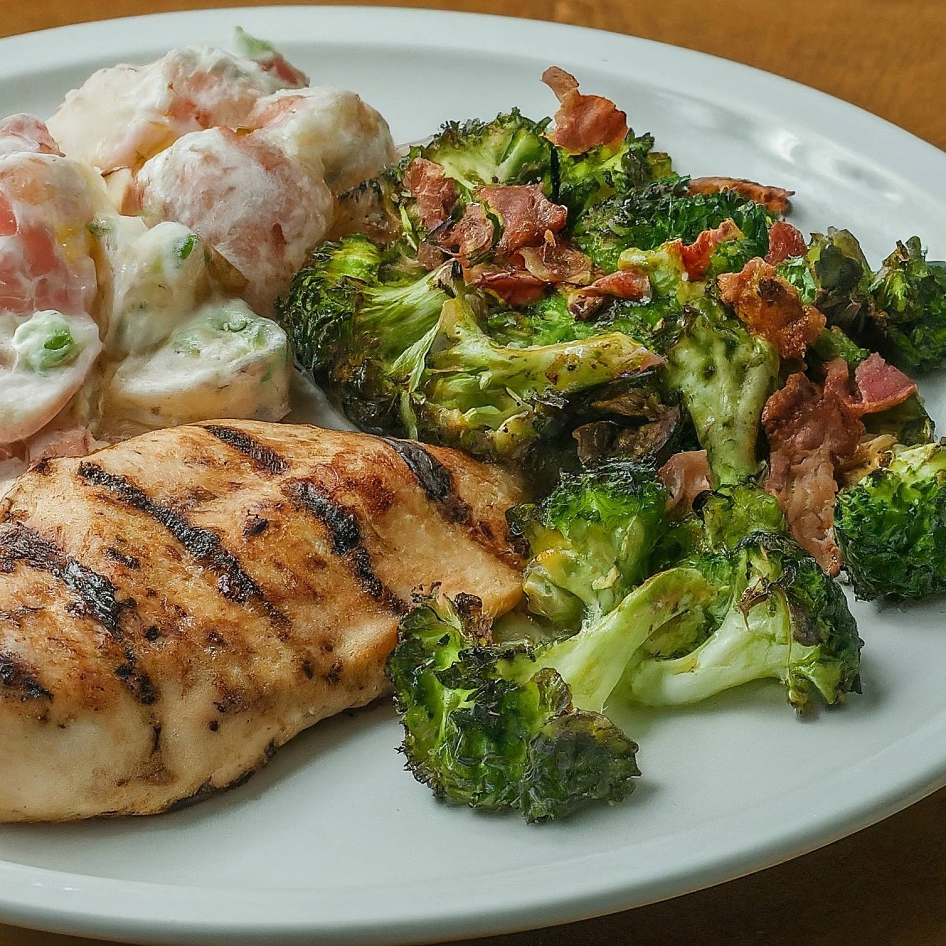 Herb Chicken with Warm Potato Salad with Bacon