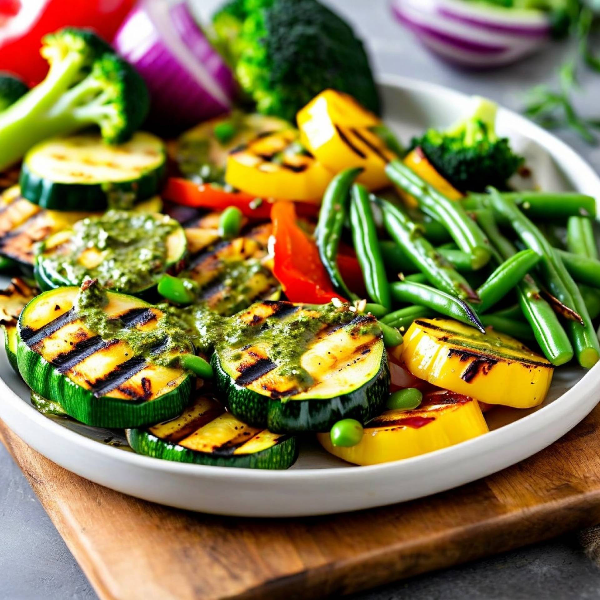 Mindful Meals Grilled Vegetable Medley with Basil Vinaigrette