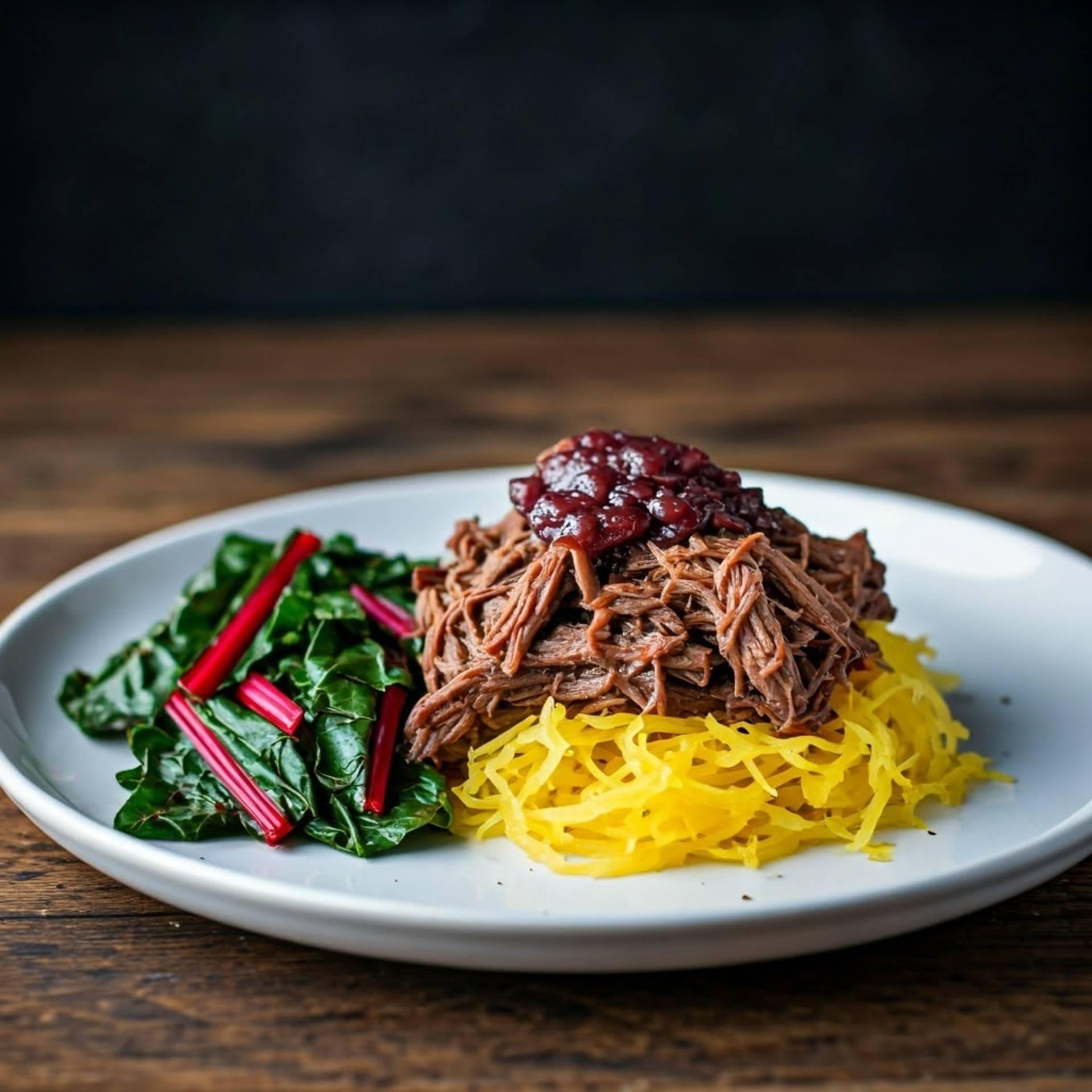 Mindful Meals Braised Beef with Spaghetti Squash & Swiss Chard