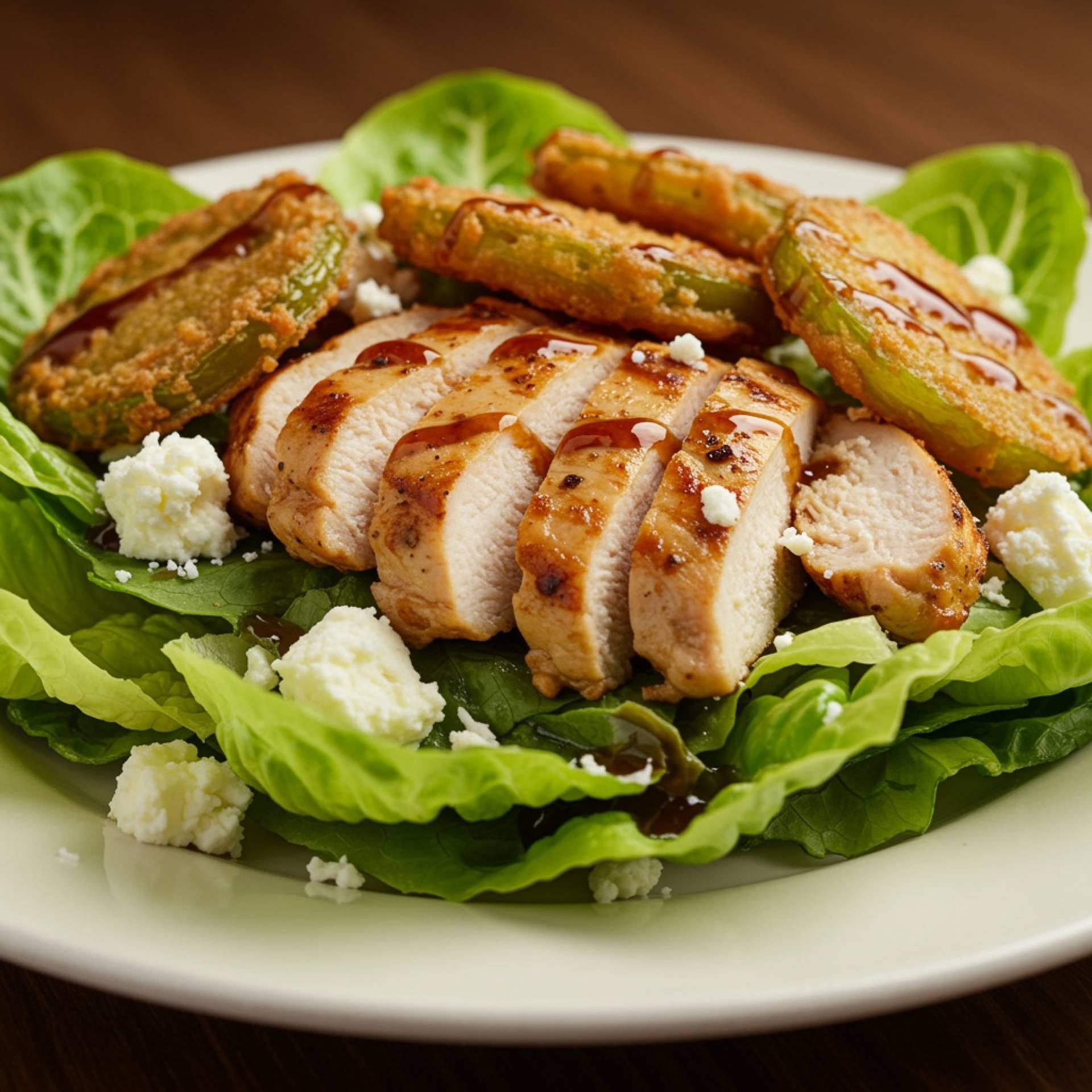 Fried Green Tomato & Grilled Chicken Salad