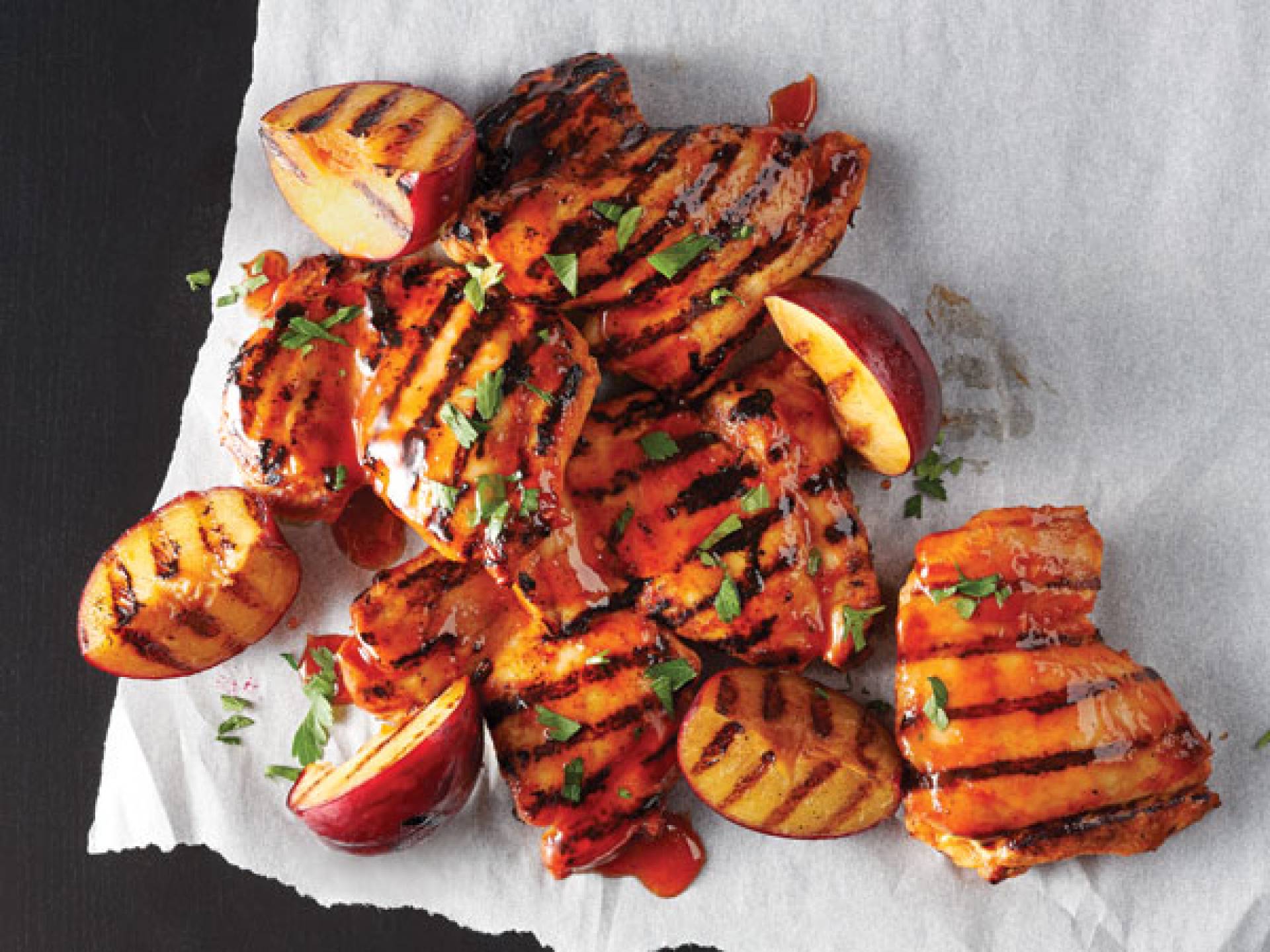 Grilled Peaches and Chicken
