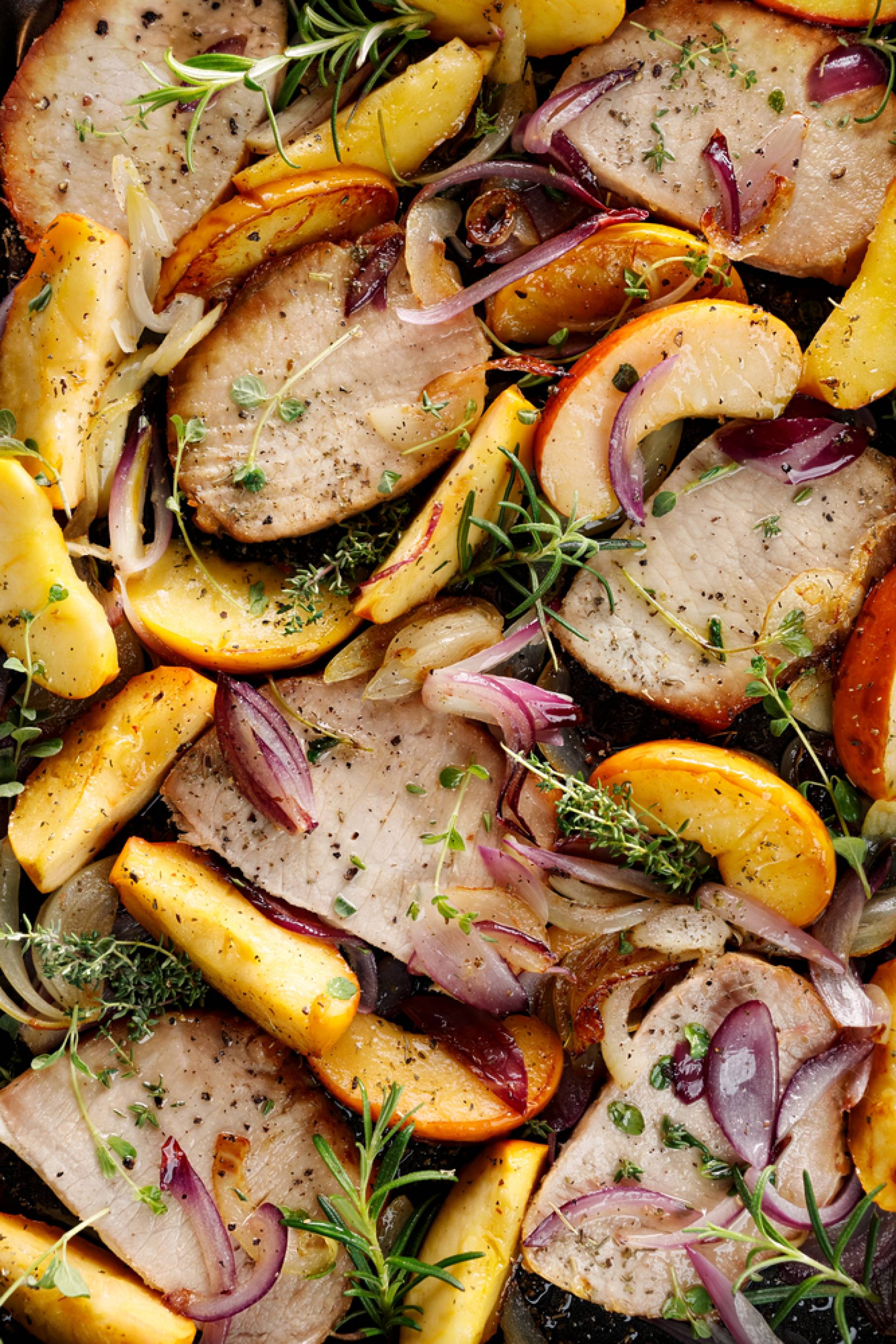 Roasted Pork Tenderloin with Apples and Onions