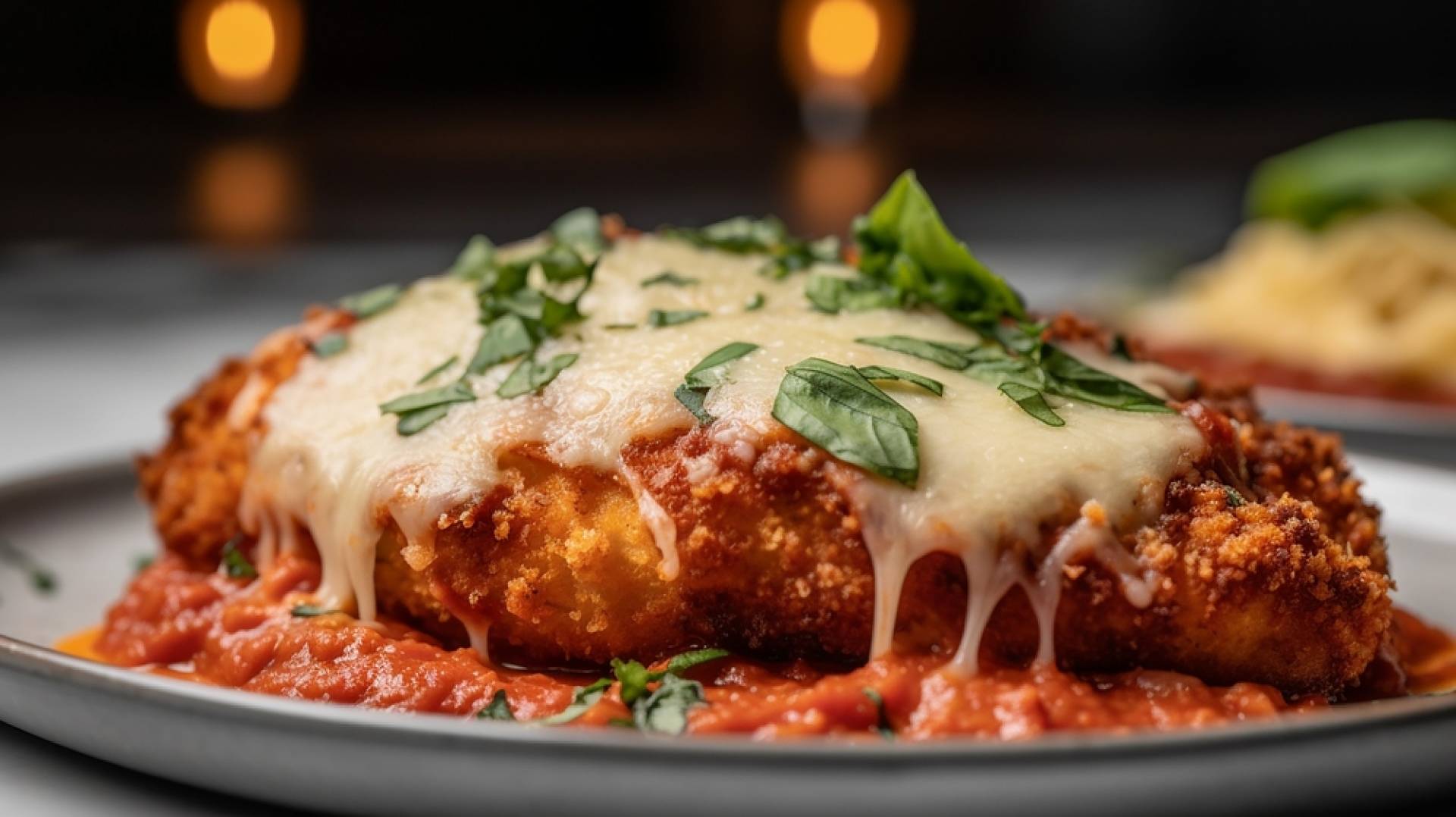 Chicken Parmesan over Spaghetti