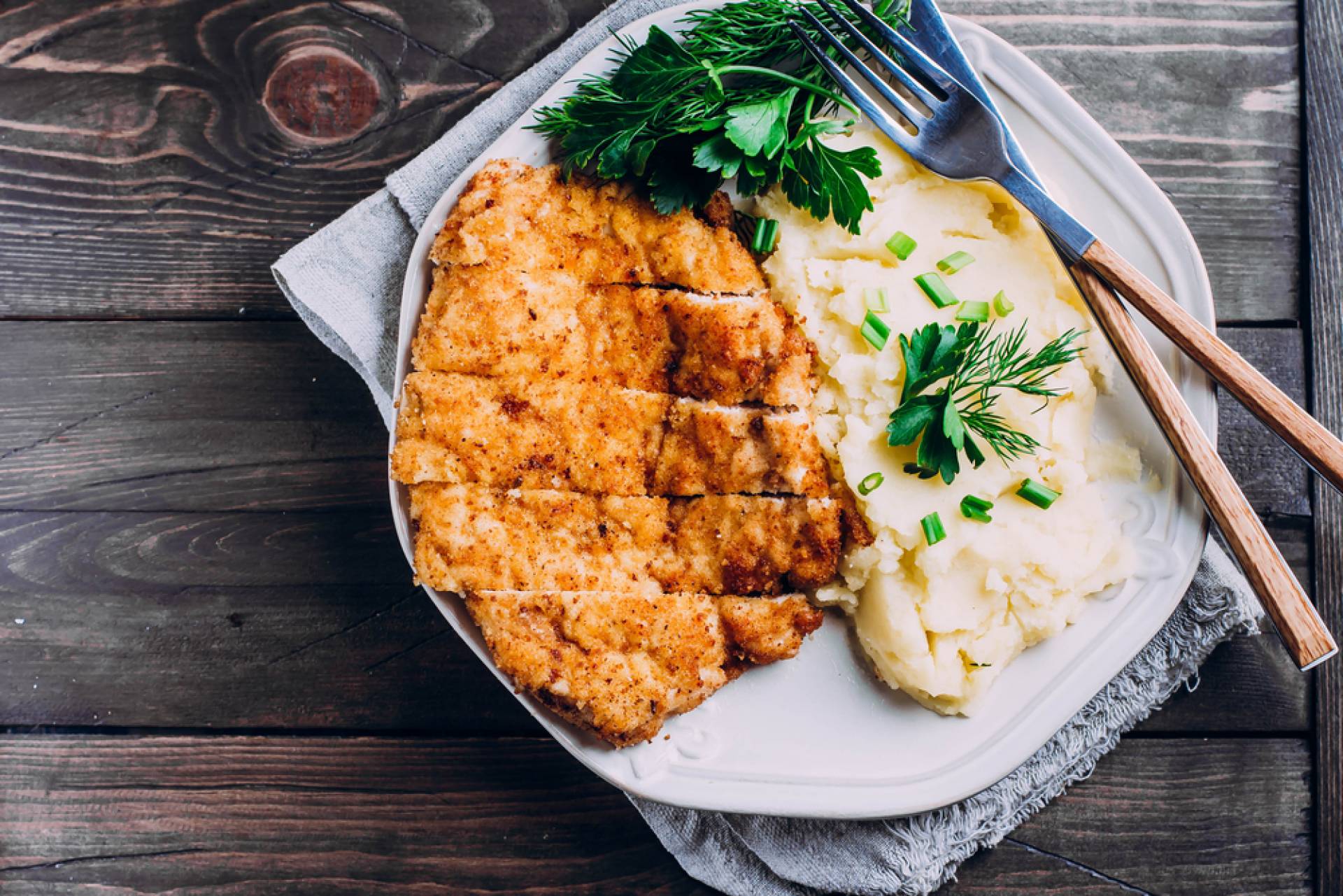 Pork Schnitzel with Mashed Potatoes